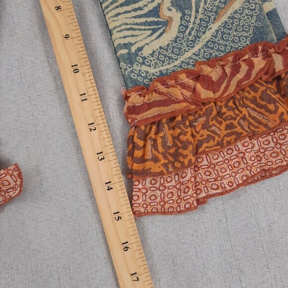 Little Mass Girls Outfit 6 Brown Ruffle Top & Blue Flare Jeans Y2K 2000s Boho - Picture 16 of 16